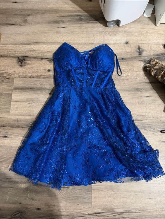 Blondie Nites Dresses & Skirts - Blondie Nites Royal Blue Sequin Lace Party Dress